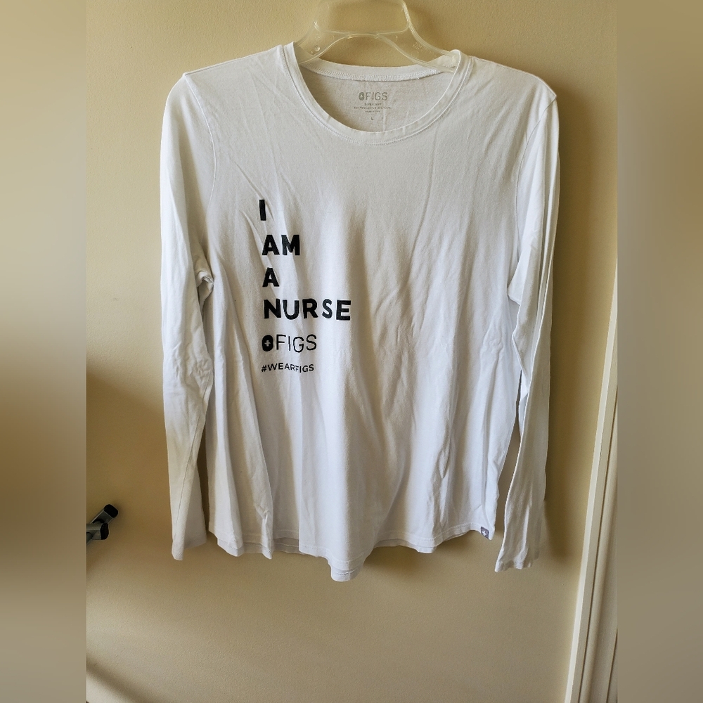 Figs White Long Sleeve Tee